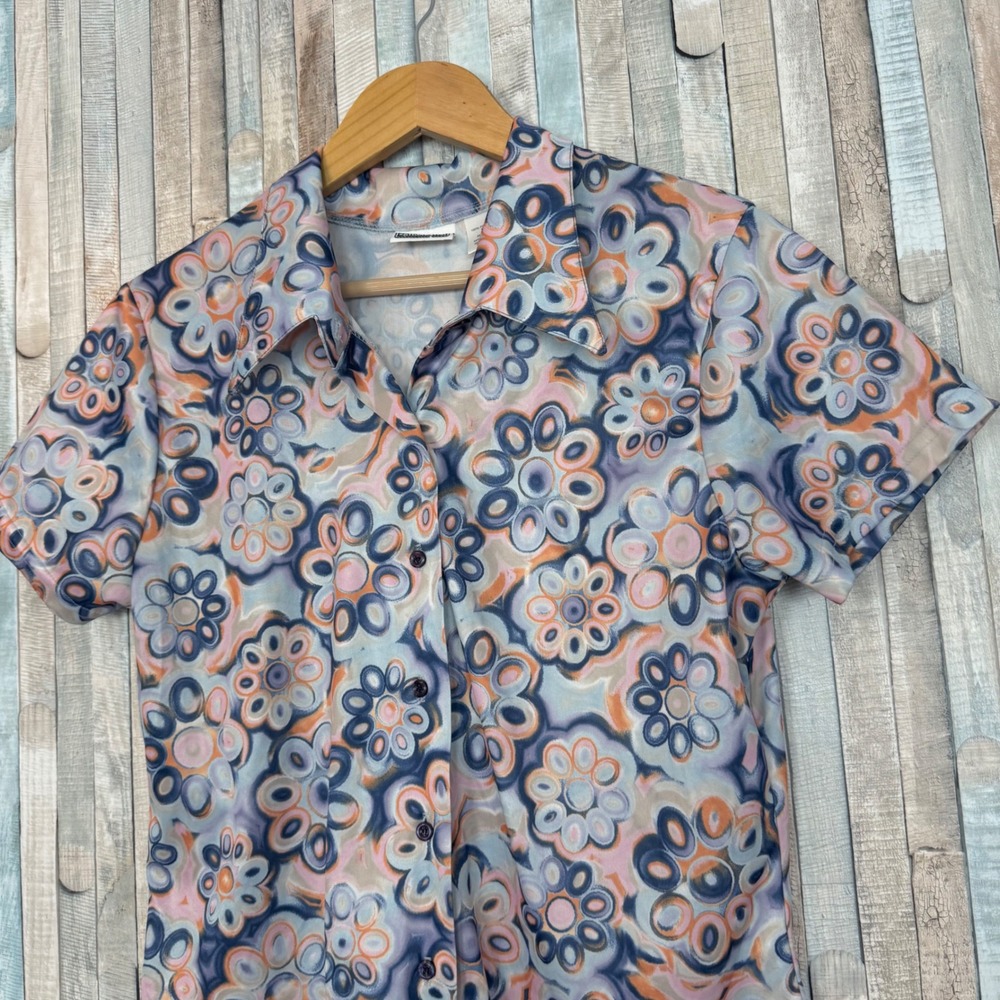 Vintage Xhilaration Psychedelic Floral Button Down Shirt Top 90s Y2K Retro
M L